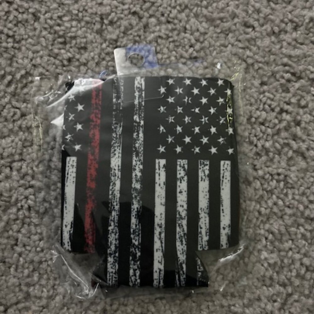 Firefighter Red Line Can Koozie - NWT (1 for $6 or 2/$10)